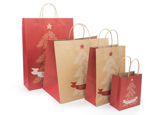 Emballage de luxe créatif fait main de Noël/sacs en papier Brown de Noël