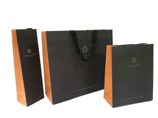 Good price Le noir a personnalisé l'impression adaptée aux besoins du client faite main de logo de sac de papier de feuille en ligne