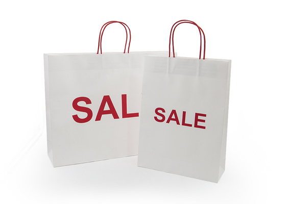 Good price Sac à provisions fait sur commande d'impression d'emballage d'ami d'Eco de sac blanc de papier avec des poignées en ligne
