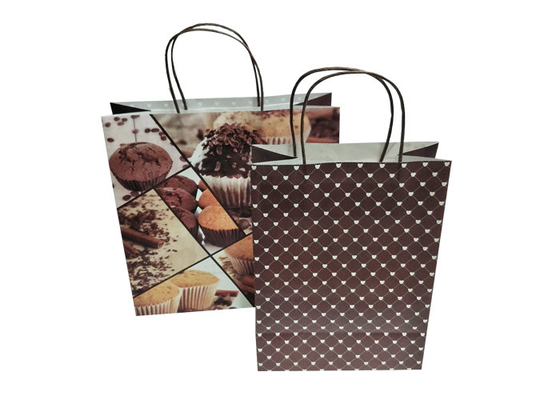 Good price Les sacs élégants d'emballage de boulangerie emportent les poignées tordues par emballage alimentaire en ligne