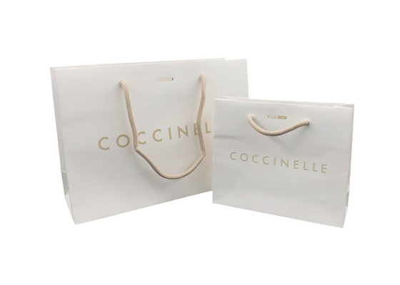 Good price Le blanc a personnalisé des sacs en papier/sacs à provisions faits sur commande gravant le logo en refief en ligne