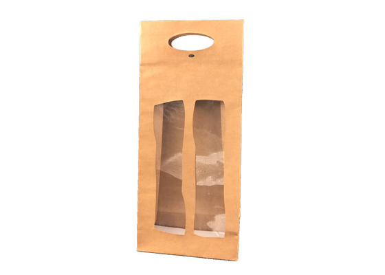 Good price Emballage de boîte-cadeau de vin de Brown, boîte-cadeau de vin de 2 bouteilles avec la fenêtre claire en ligne