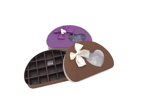 Good price Belle demi boîte ronde à chocolat avec les arcs de ruban et la fenêtre claire, pourpres en ligne